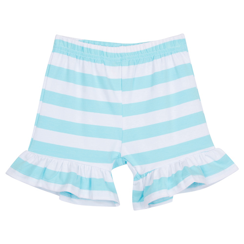 Girl's Striped Ruffle Shorts