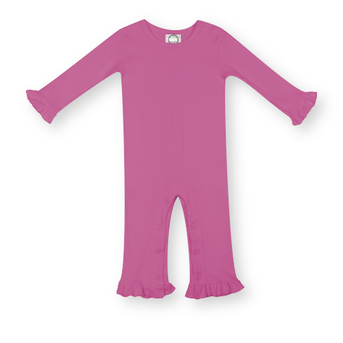 Blank Girl's Long Sleeved Ruffle Romper
