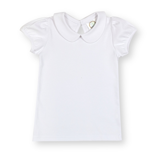 Blank Girl's Short Sleeve Peter Pan Collar Tee