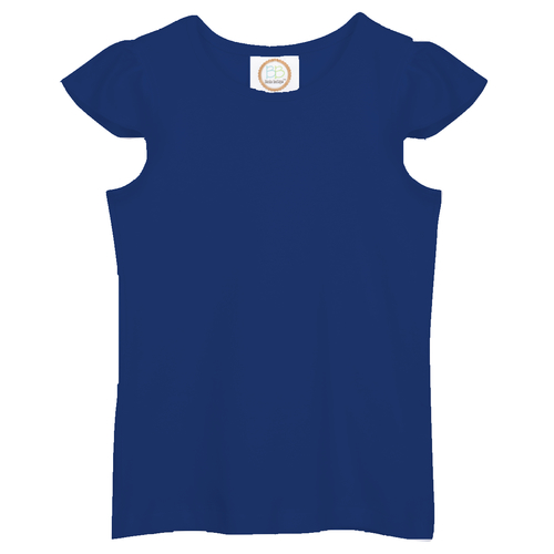 Blank Girl's Flutter Sleeve Tee Shirt