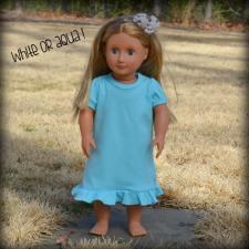 Blank 18 Inch Doll Puff Sleeve Ruffle Dress