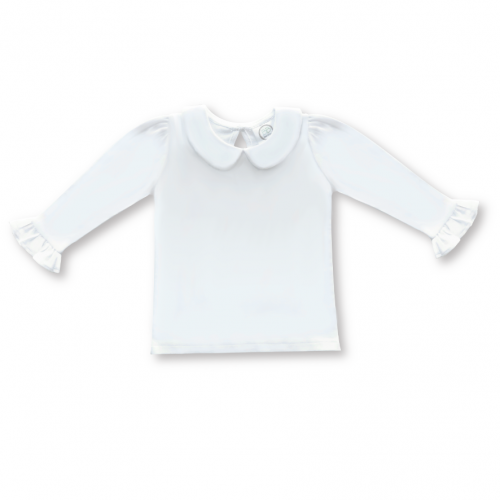 Blank Girl's Long Sleeve Peter Pan Collar Tee