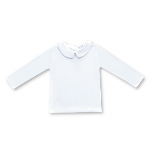 Blank Boy's Long Sleeve Peter Pan Collar Tee Shirt
